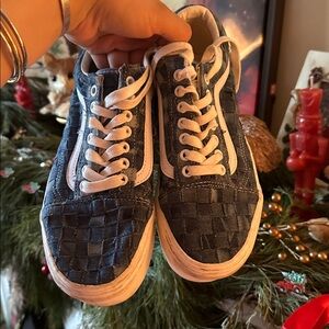 Size 8  Denim Vans Platform Sneakers